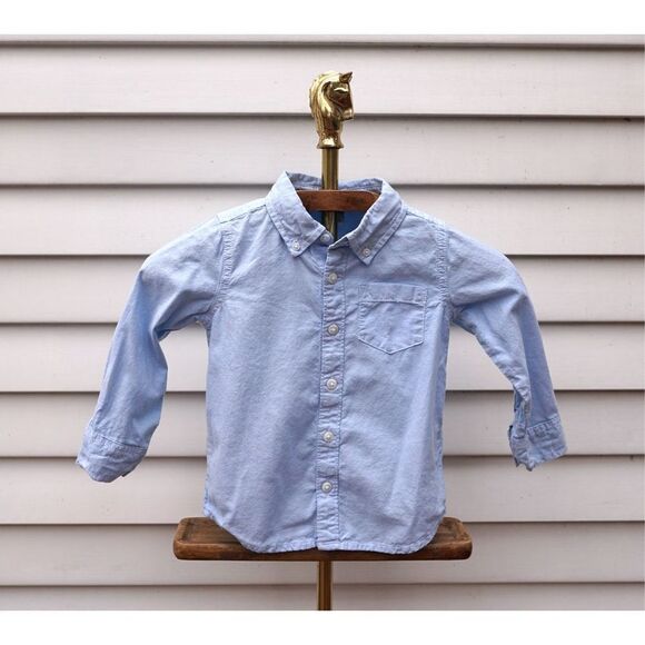 Old Navy Toddler Boys Chambray Blue Button Up - Picture 1 of 6